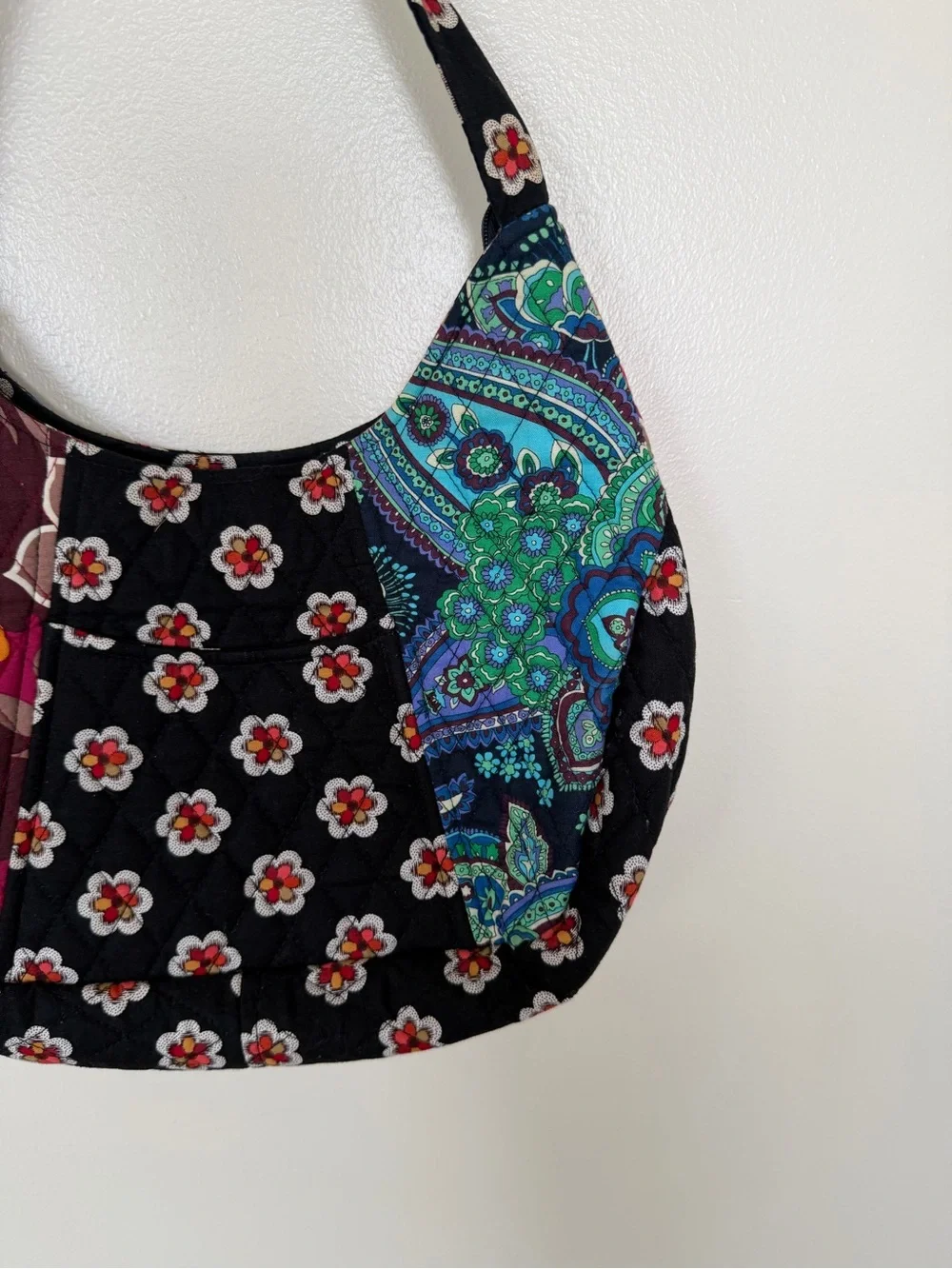 VERA BRADLEY Vintage Retired Pirouette Carnaby Blue Rhapsody Patchwork Hobo Bag